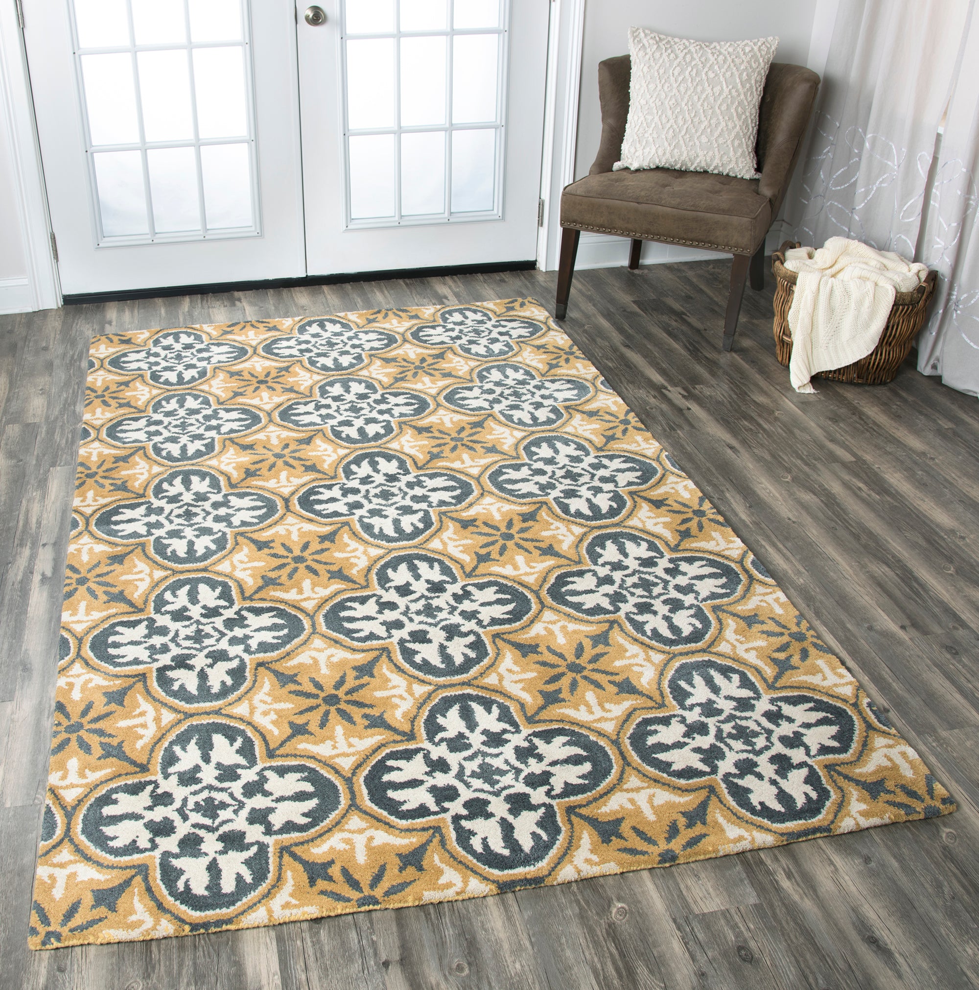 Rizzy Home Opus OP8100 Yellow Print Area Rug