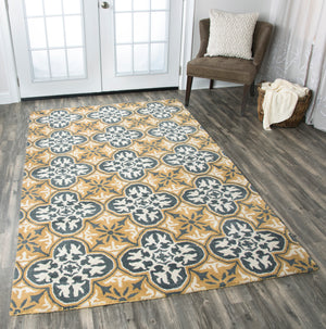 Rizzy Home Opus OP8100 Yellow Print Area Rug