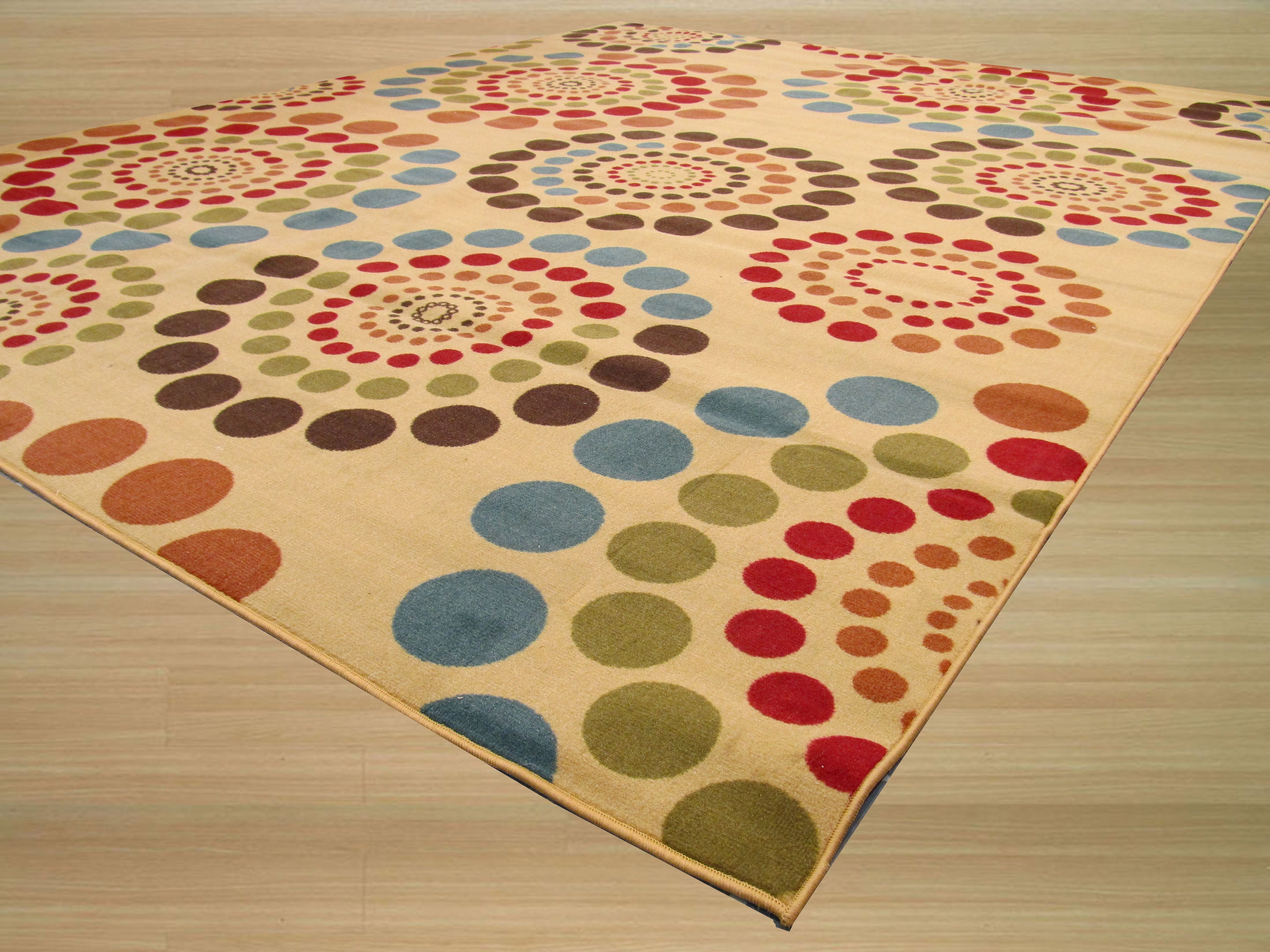 EORC Ivory Transitional Abstract Bubbles Rug