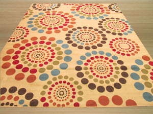 EORC Ivory Transitional Abstract Bubbles Rug