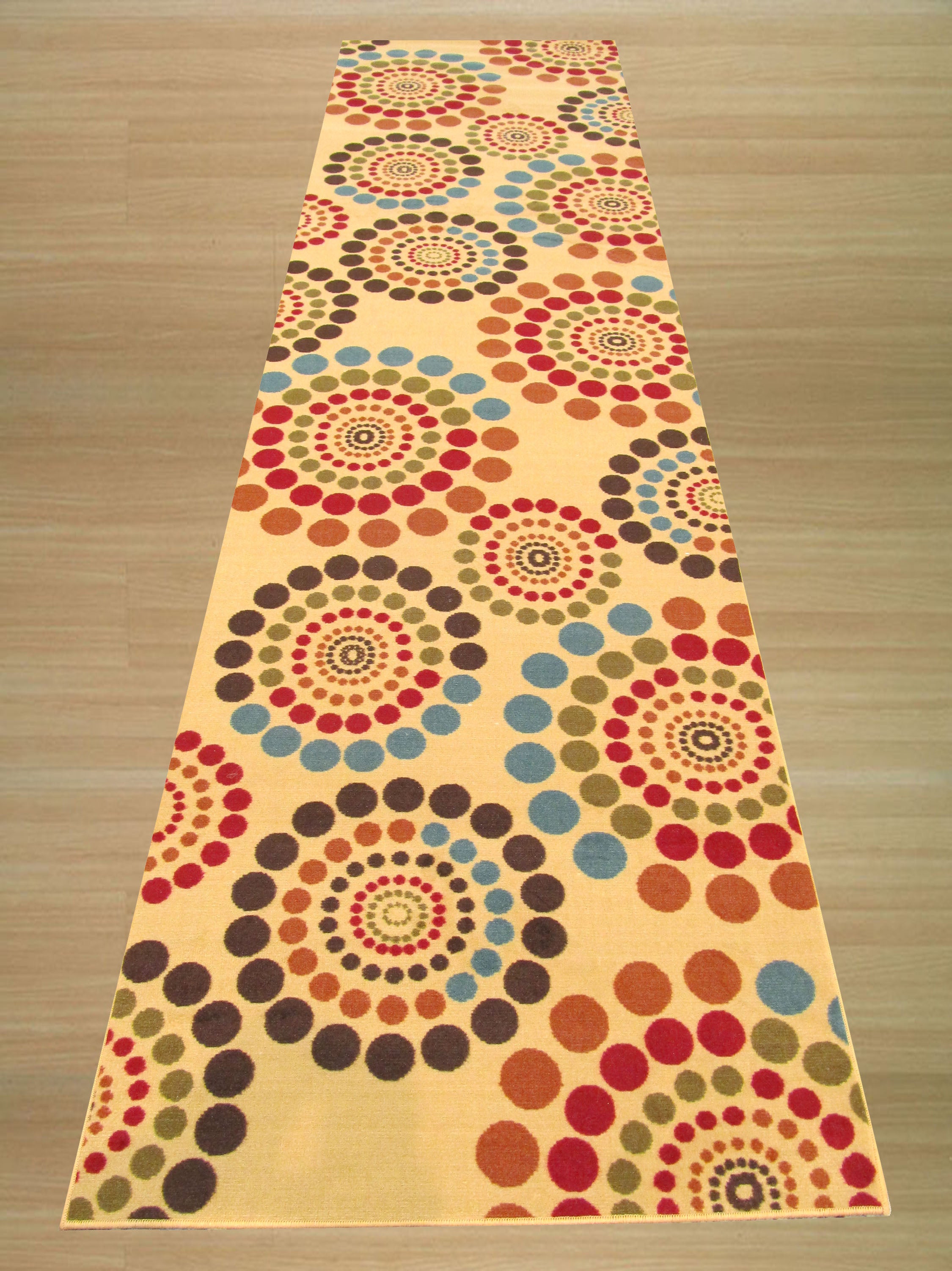 EORC Ivory Transitional Abstract Bubbles Rug