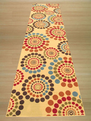 EORC Ivory Transitional Abstract Bubbles Rug
