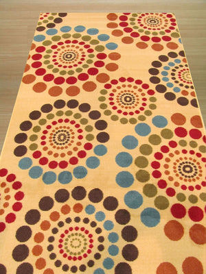 EORC Ivory Transitional Abstract Bubbles Rug