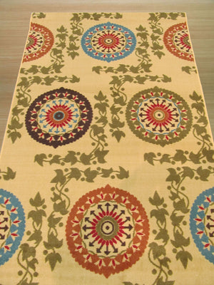 EORC Ivory Transitional Floral Mandana Rug
