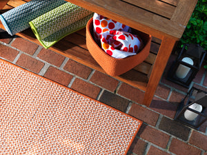 Colonial Mills Outdoor Houndstooth Tweed OT19 Orange Indoor/Outdoor Area Rug