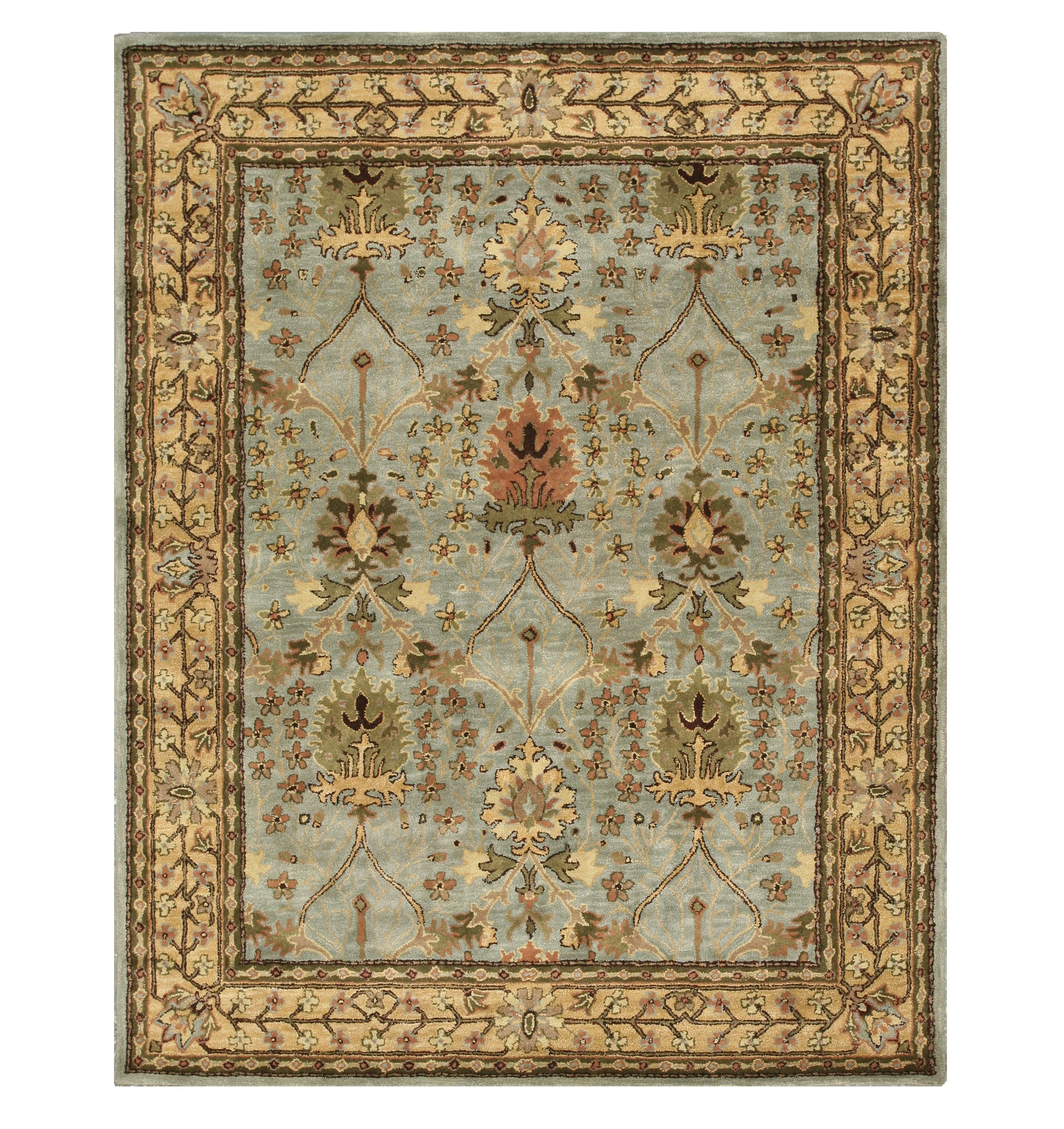 EORC Hand-tufted Wool Blue Traditional Oriental Morris Rug