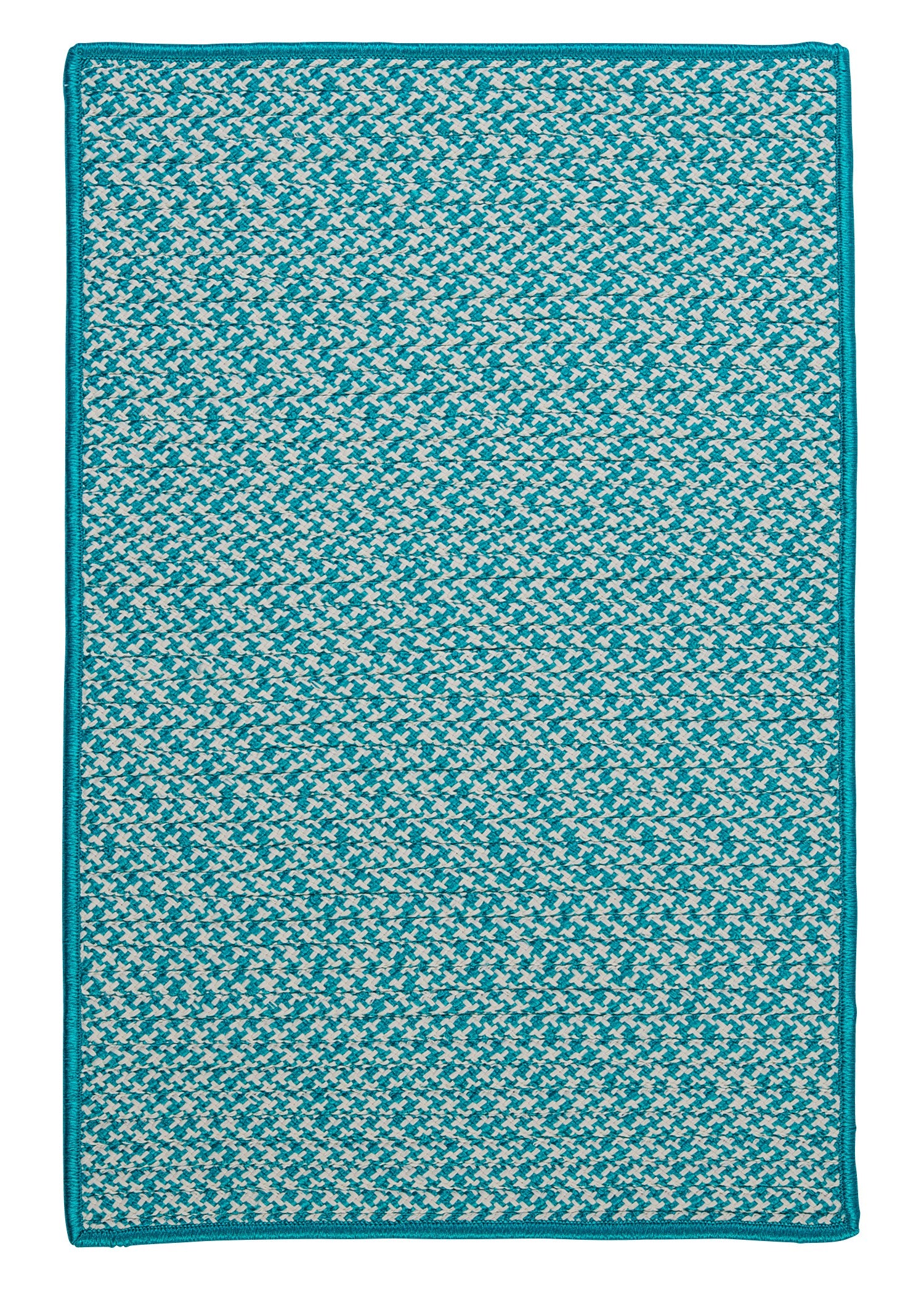 Colonial Mills Outdoor Houndstooth Tweed OT57 Turquoise Indoor/Outdoor Area Rug