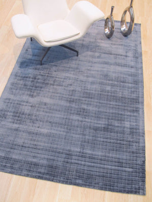 EORC Handwoven Blue Contemporary Solid Milano Rug
