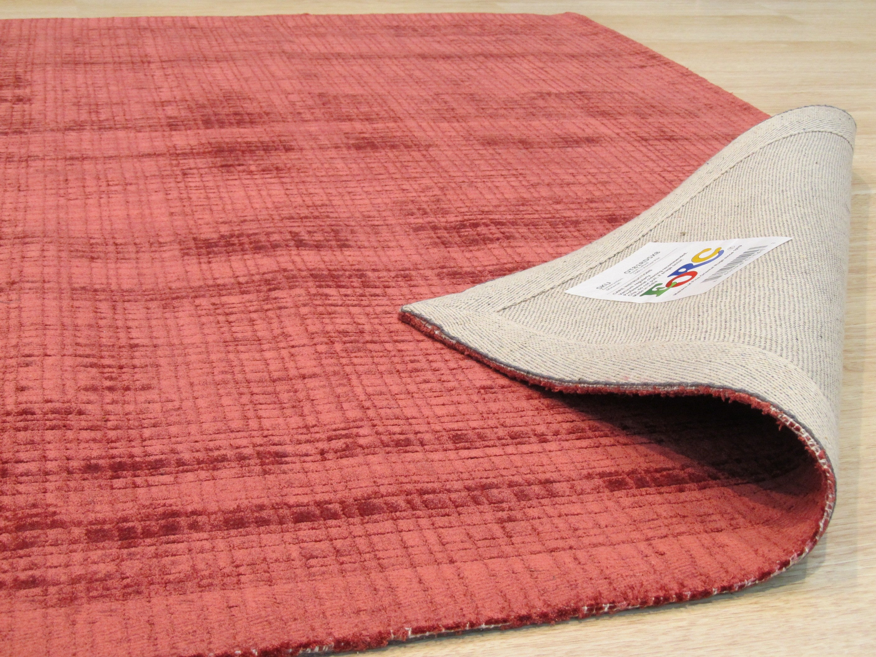 EORC Handwoven Red Contemporary Solid Milano Rug