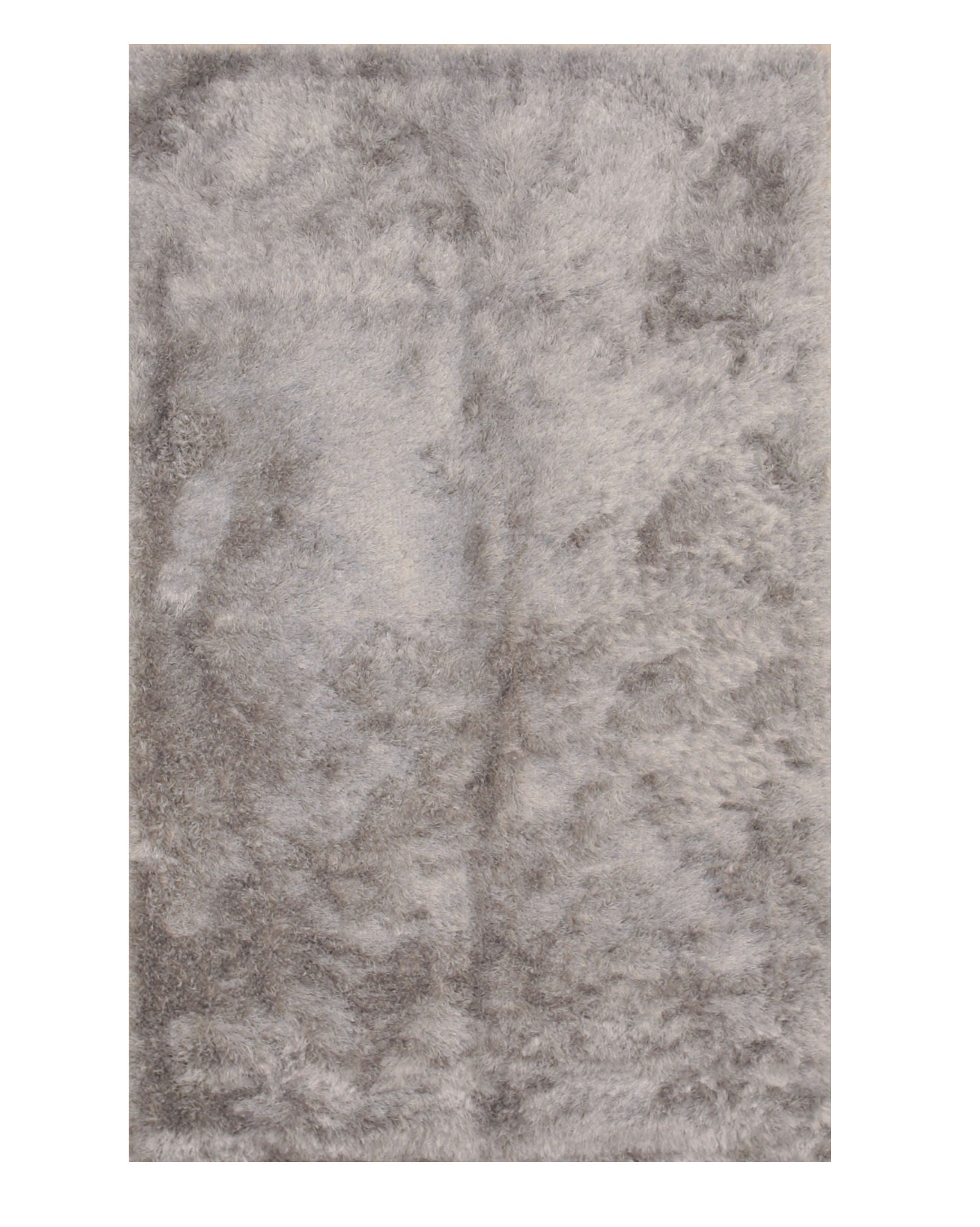 EORC Handmade Silver Solid London Shag Rug