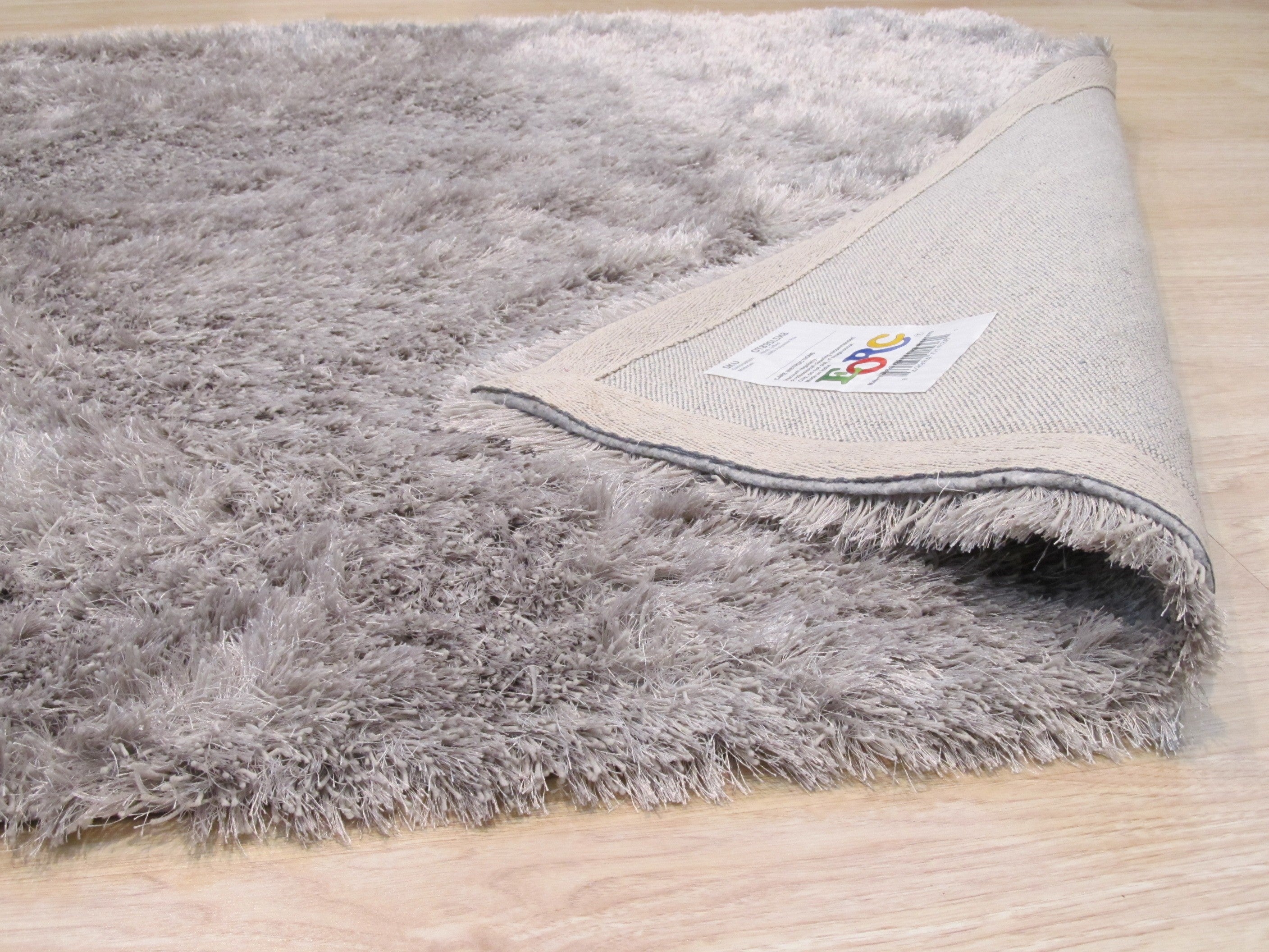 EORC Handmade Silver Solid London Shag Rug