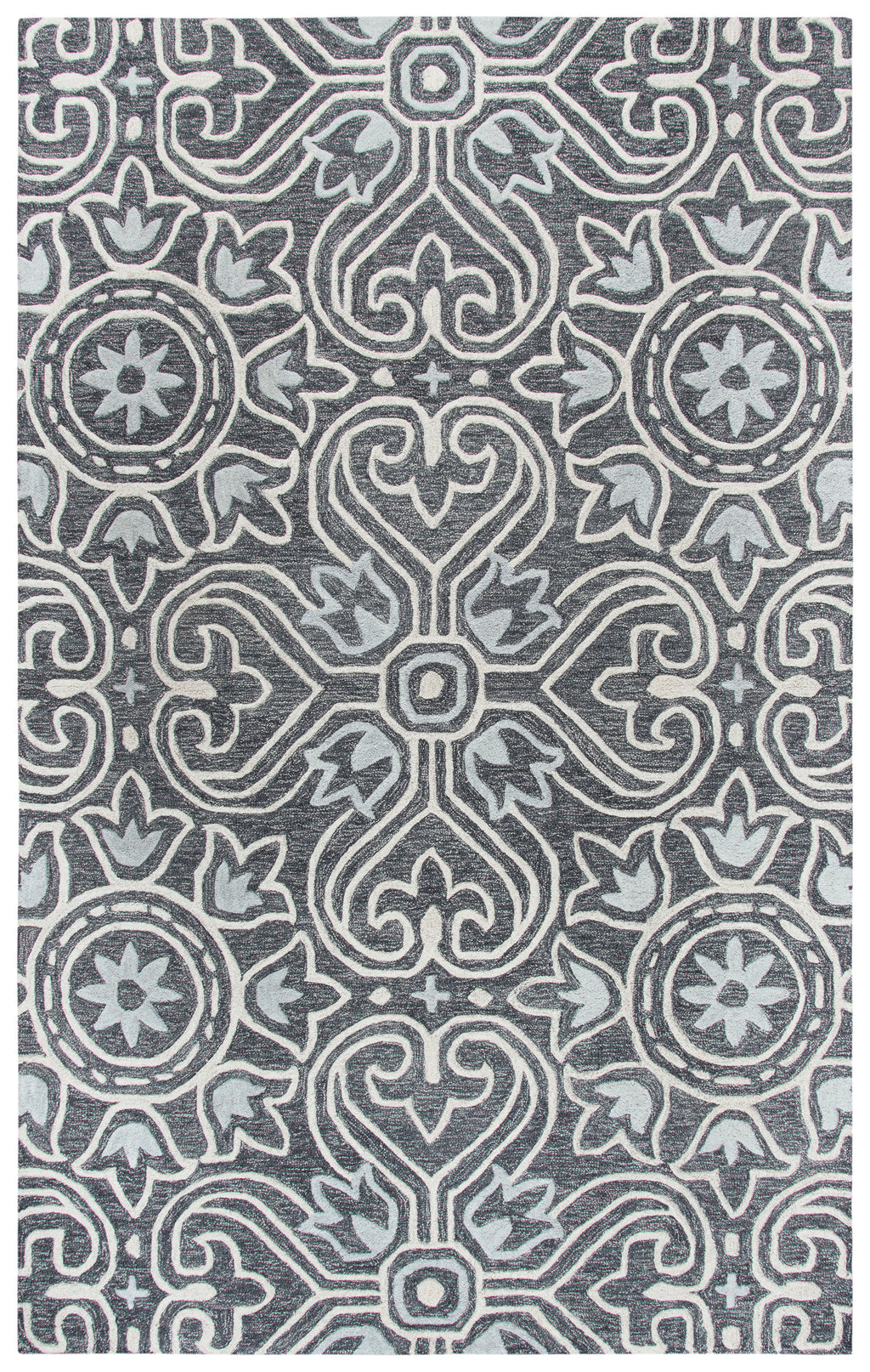 Rizzy Home Opulent OU957A Gray Medallion Area Rug