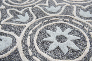 Rizzy Home Opulent OU957A Gray Medallion Area Rug
