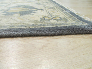 EORC Hand-knotted Wool Blue Traditional Oriental Oushak Rug
