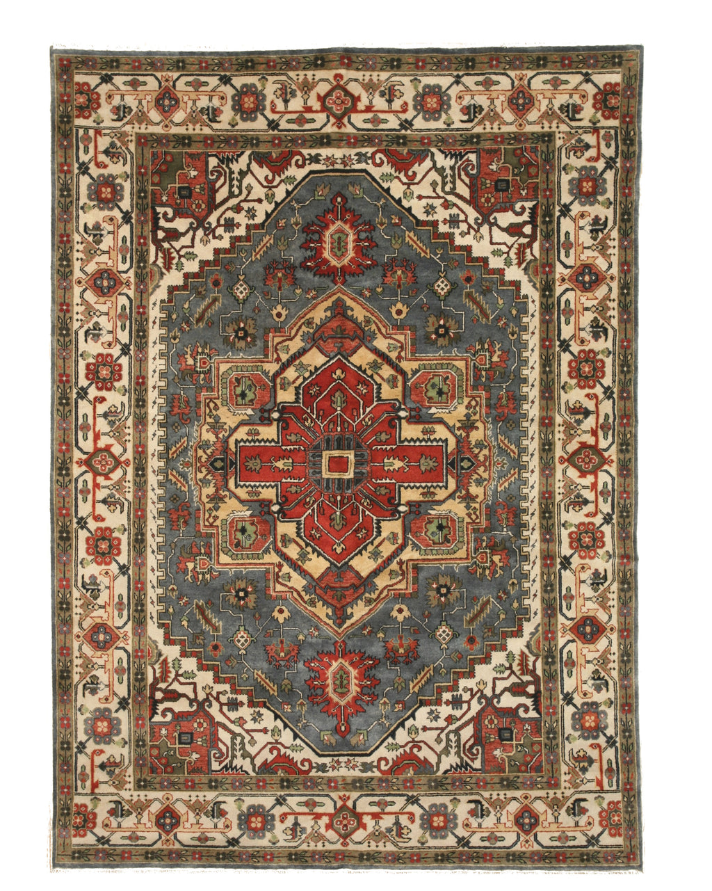 EORC Blue Hand Knotted Wool Serapi Rug