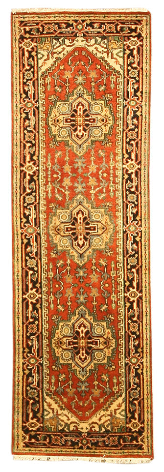 EORC Hand-knotted Wool Rust Traditional Oriental Serapi Rug