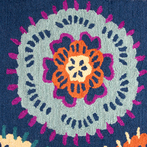 Rizzy Home Play Day PD538A Navy Global Medallion Area Rug