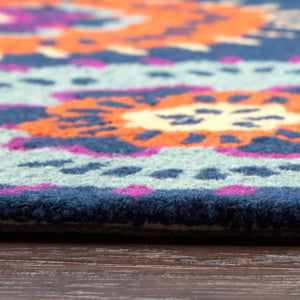 Rizzy Home Play Day PD538A Navy Global Medallion Area Rug