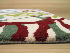 EORC Hand-tufted Wool Ivory Contemporary Abstract Spilo Rug