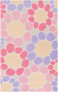 Surya Peek-A-Boo PKB7005 Pink/Yellow Floral and Paisley Area Rug