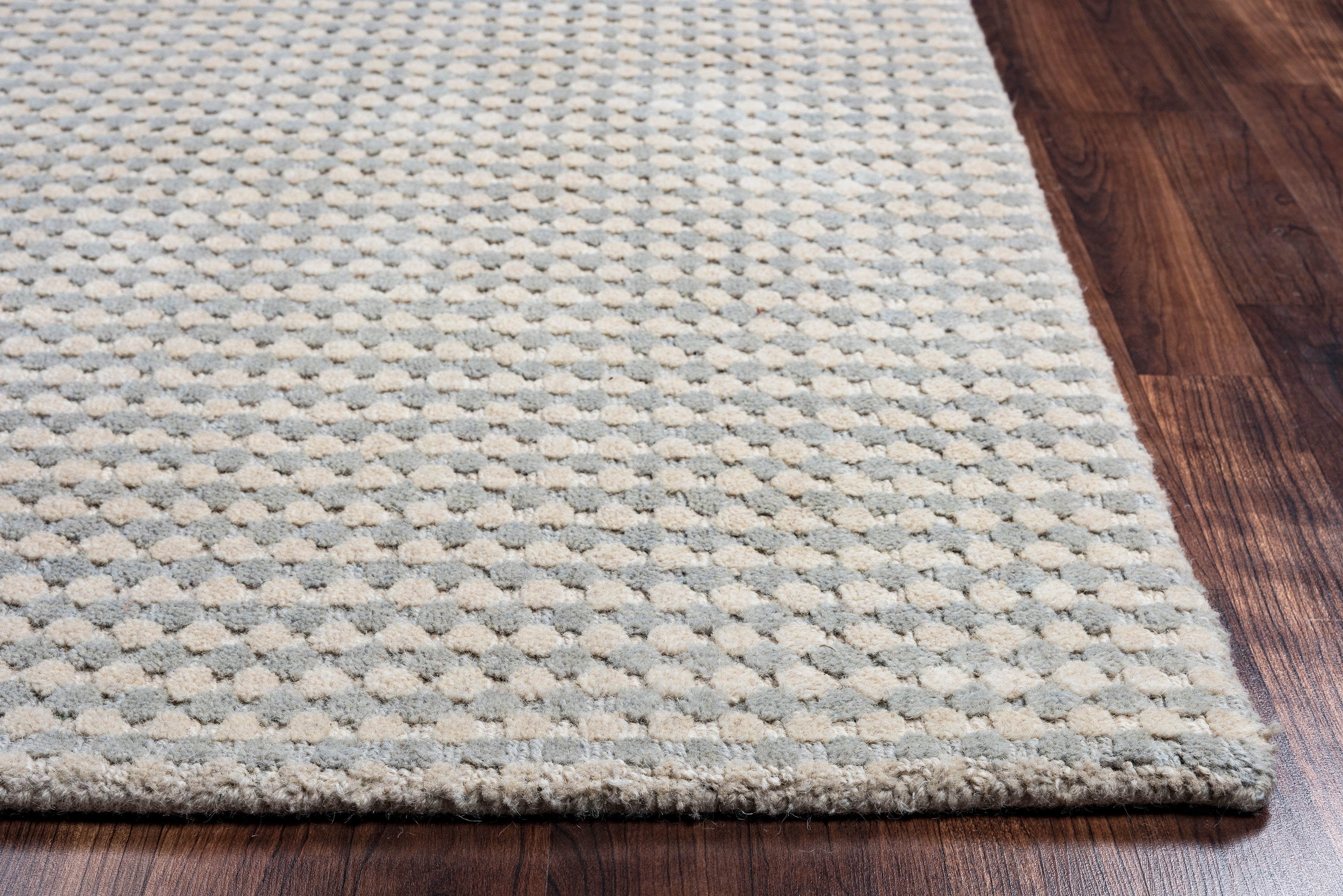 Rizzy Home Platoon PL1333 Blue/Gray Checker Area Rug