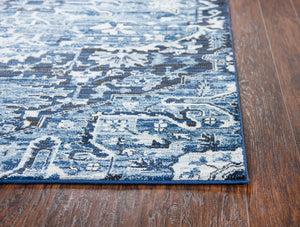 Rizzy Home Panache PN6962 Light Blue Central Medallion Area Rug