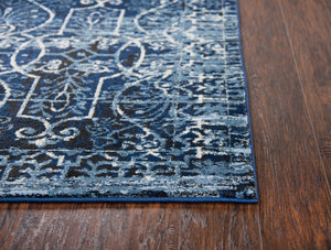 Rizzy Home Panache PN6964 Dark Blue Scroll Work Area Rug