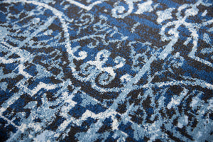 Rizzy Home Panache PN6964 Dark Blue Scroll Work Area Rug