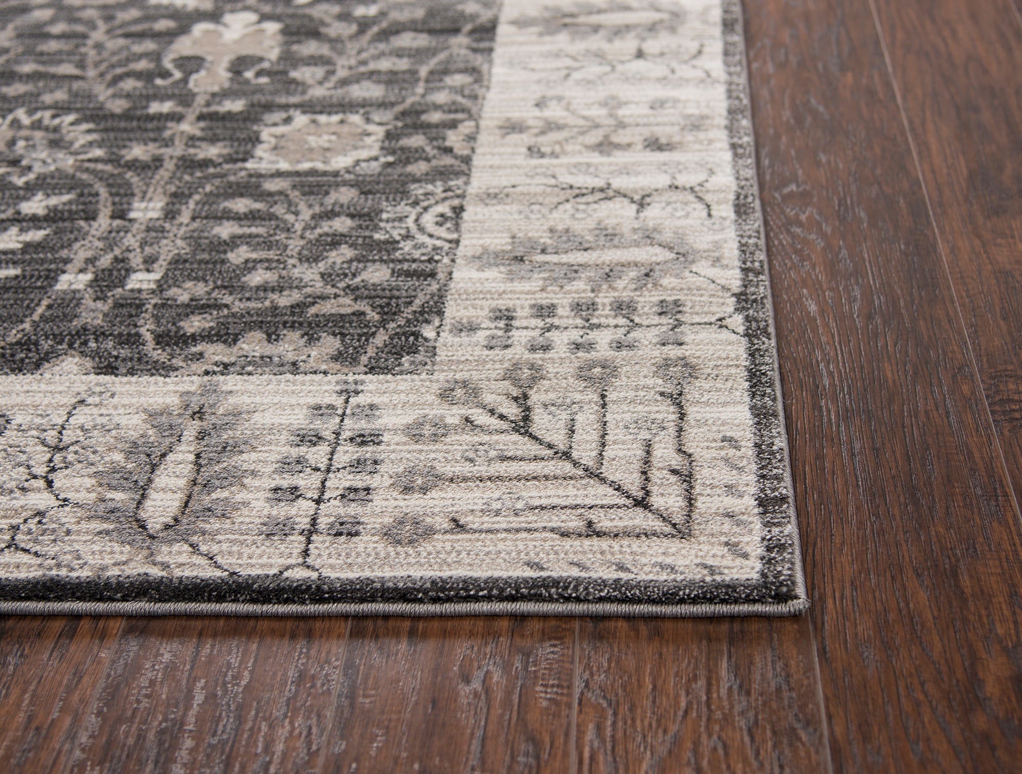 Rizzy Home Panache PN6975 Gray Motif Distress Area Rug