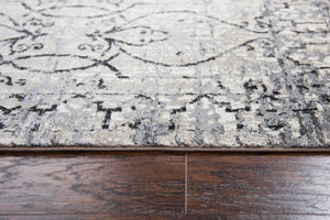 Rizzy Home Panache PN6982 Taupe Scroll Work Distress Area Rug