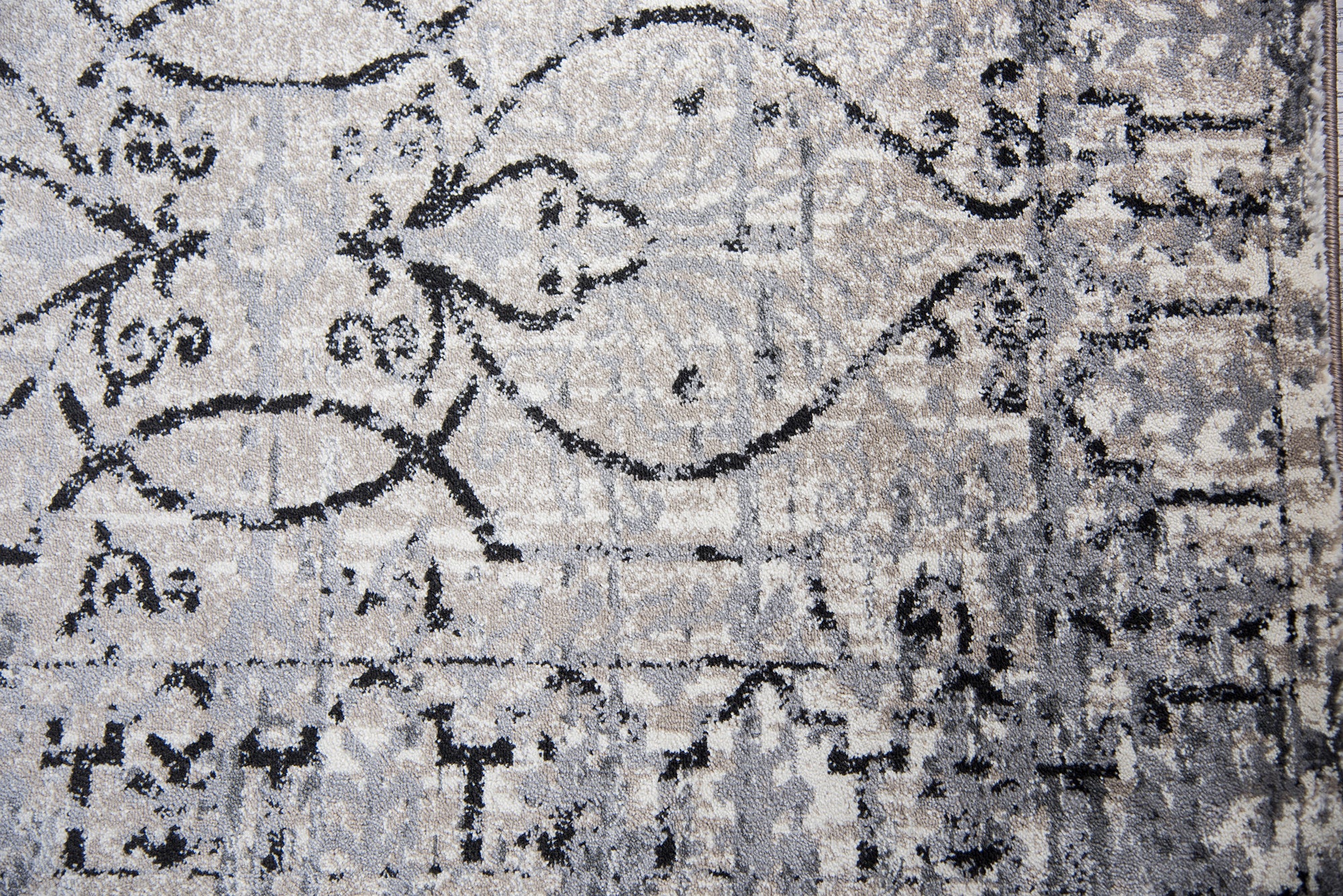 Rizzy Home Panache PN6982 Taupe Scroll Work Distress Area Rug