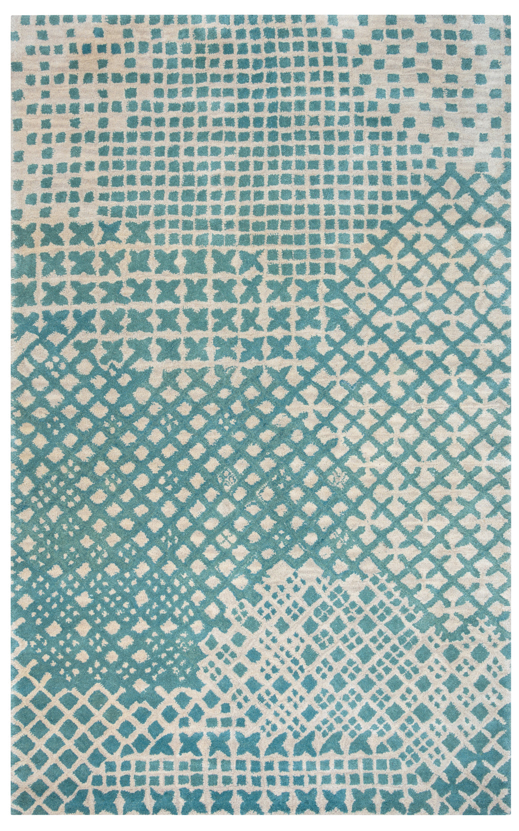Rizzy Home Pandora PR2378 Teal Print Area Rug