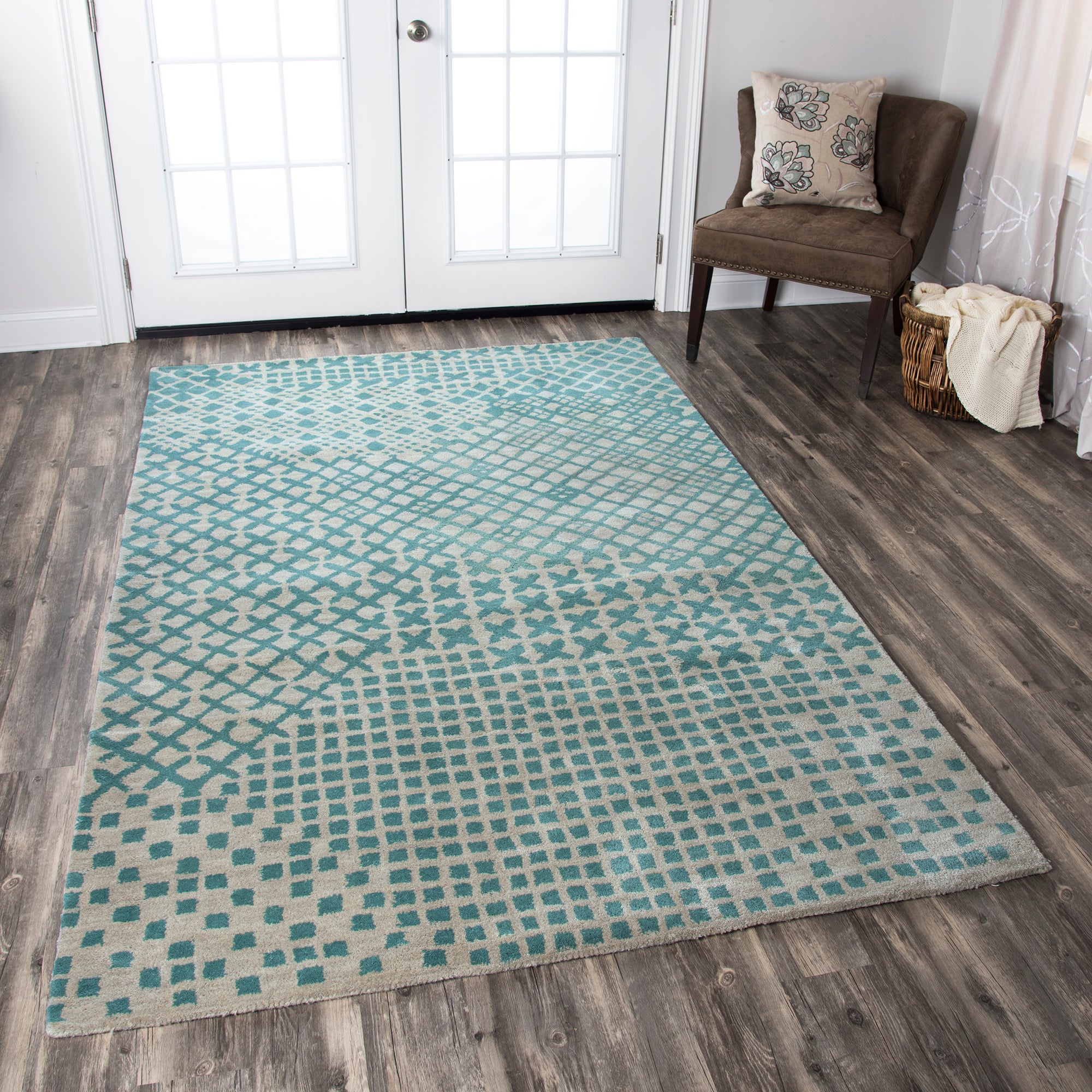 Rizzy Home Pandora PR2378 Teal Print Area Rug