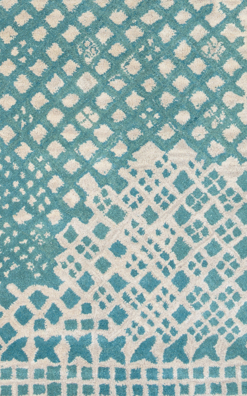Rizzy Home Pandora PR2378 Teal Print Area Rug