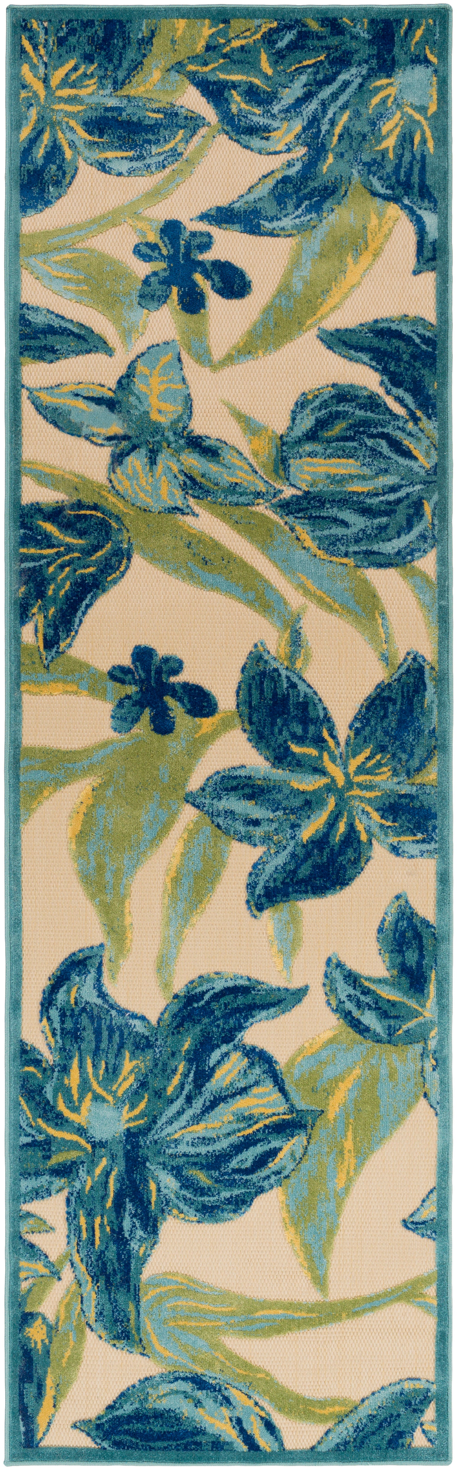 Surya Portera PRT1073 Blue/Green Floral and Paisley Area Rug
