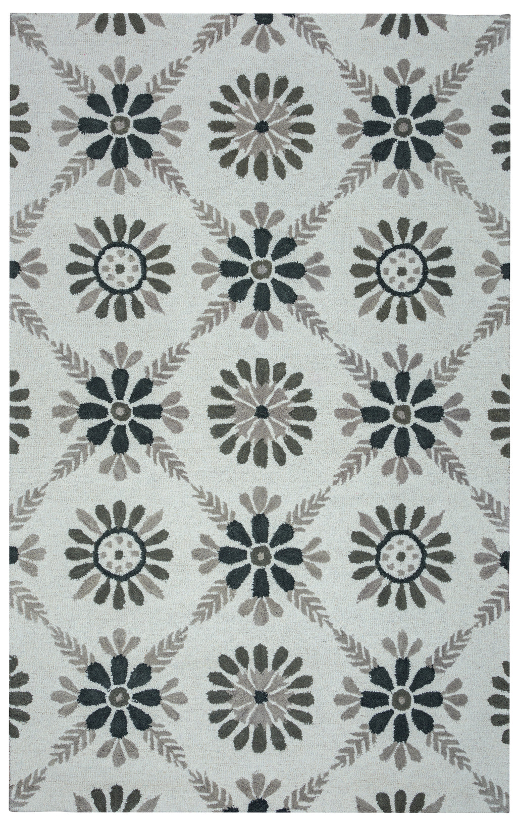 Rizzy Home Rockport RP8698 Ivory Floral Area Rug