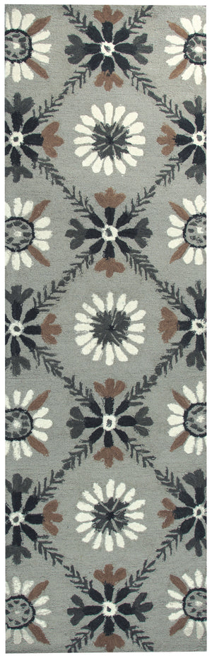 Rizzy Home Rockport RP8762 Gray Floral/Trellis Area Rug