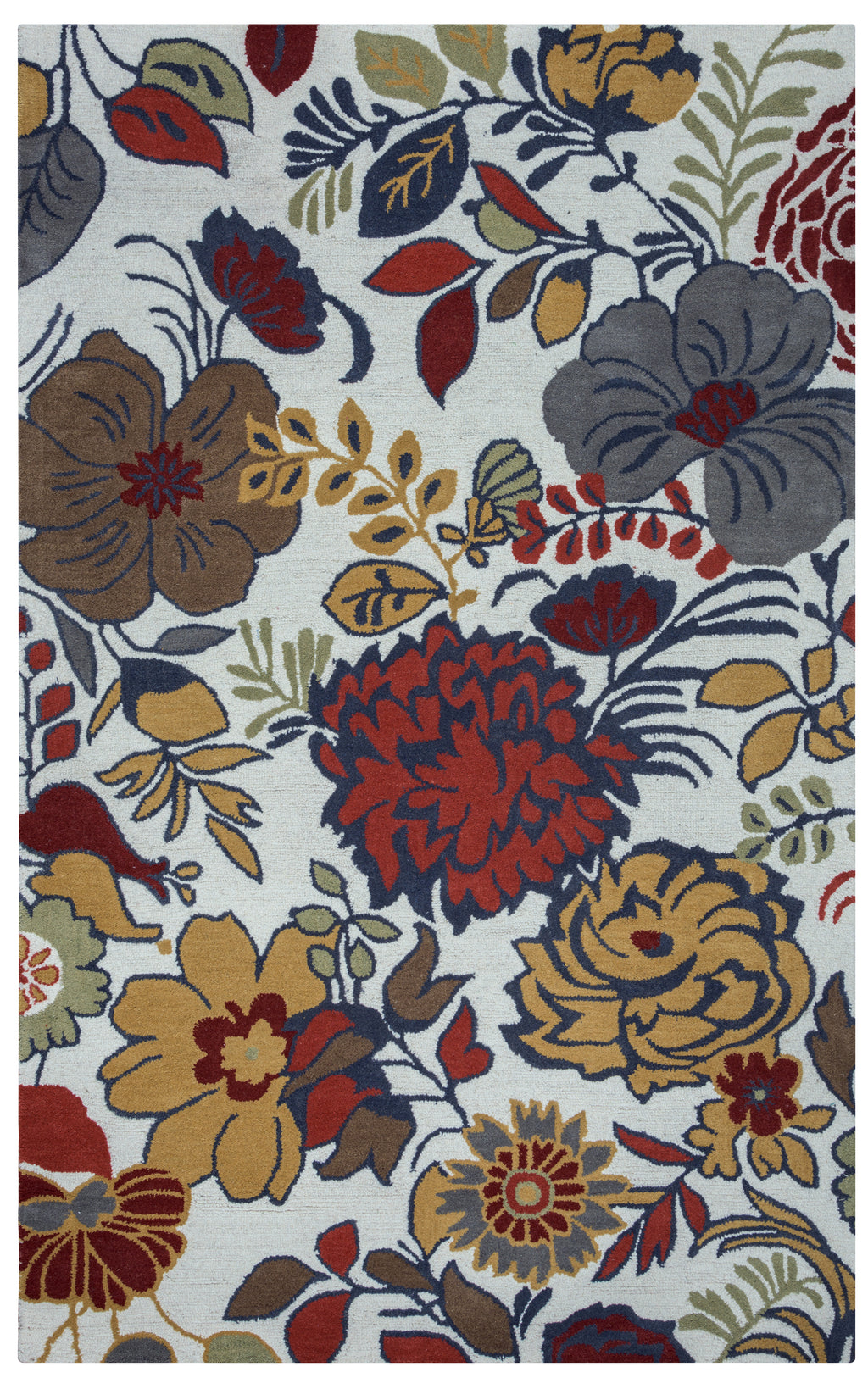 Rizzy Home Rockport RP8828 Ivory Floral Area Rug