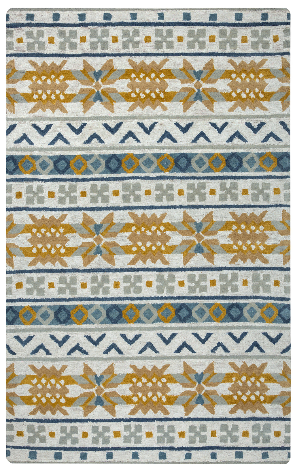 Rizzy Home Rockport RP8877 Gold/Brown Southwest/Tribal/Stripes Area Rug