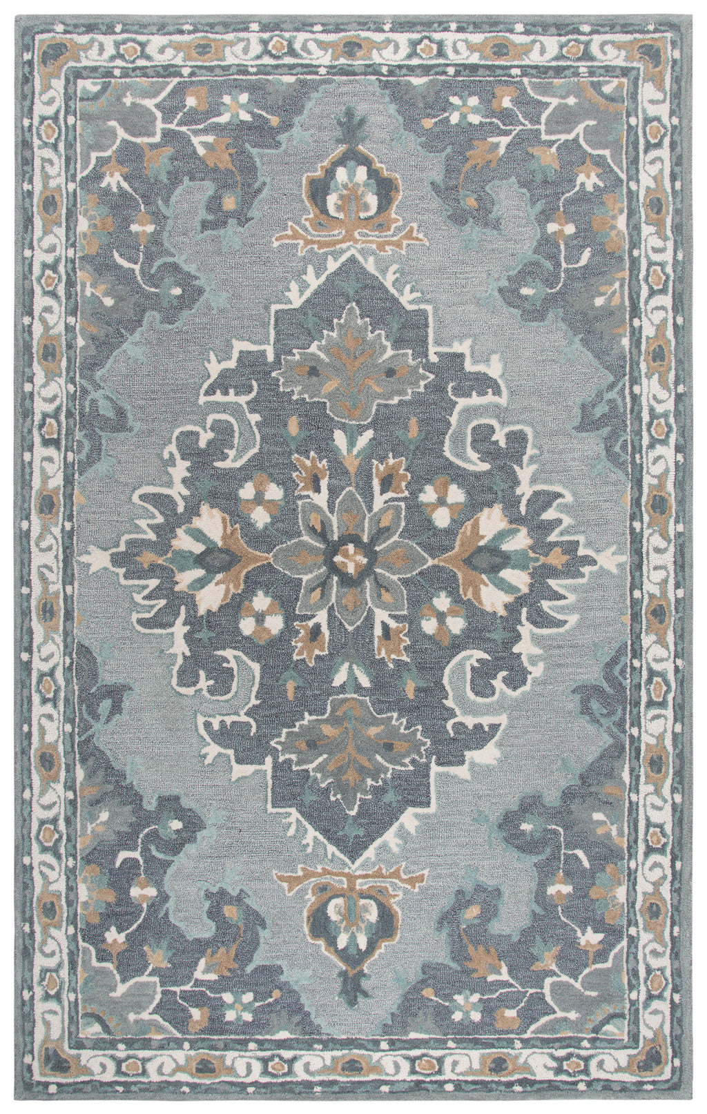 Rizzy Home Resonant RS933A Gray Central Medallion Area Rug