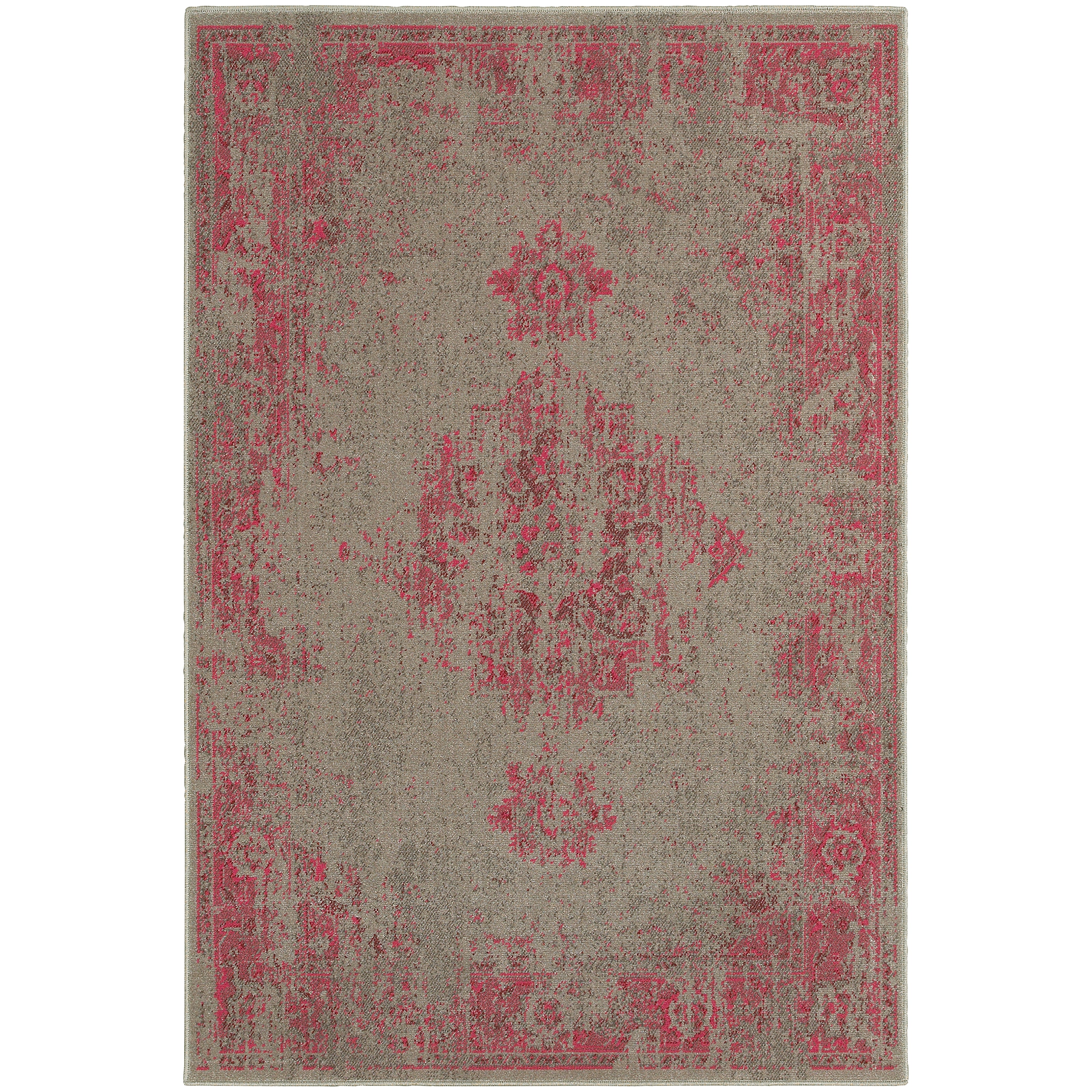 Oriental Weavers Revival Grey/Pink Oriental 6330F Area Rug