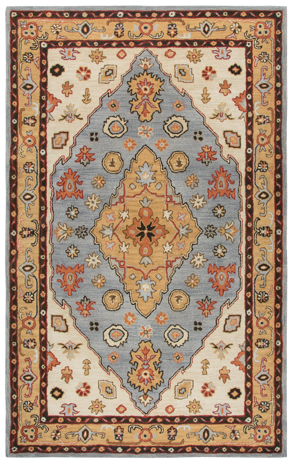 Rizzy Home Stafford SA977A Beige Central Medallion Motif Area Rug