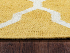 Rizzy Home Swing SG2417 Yellow/Gold Trellis Area Rug