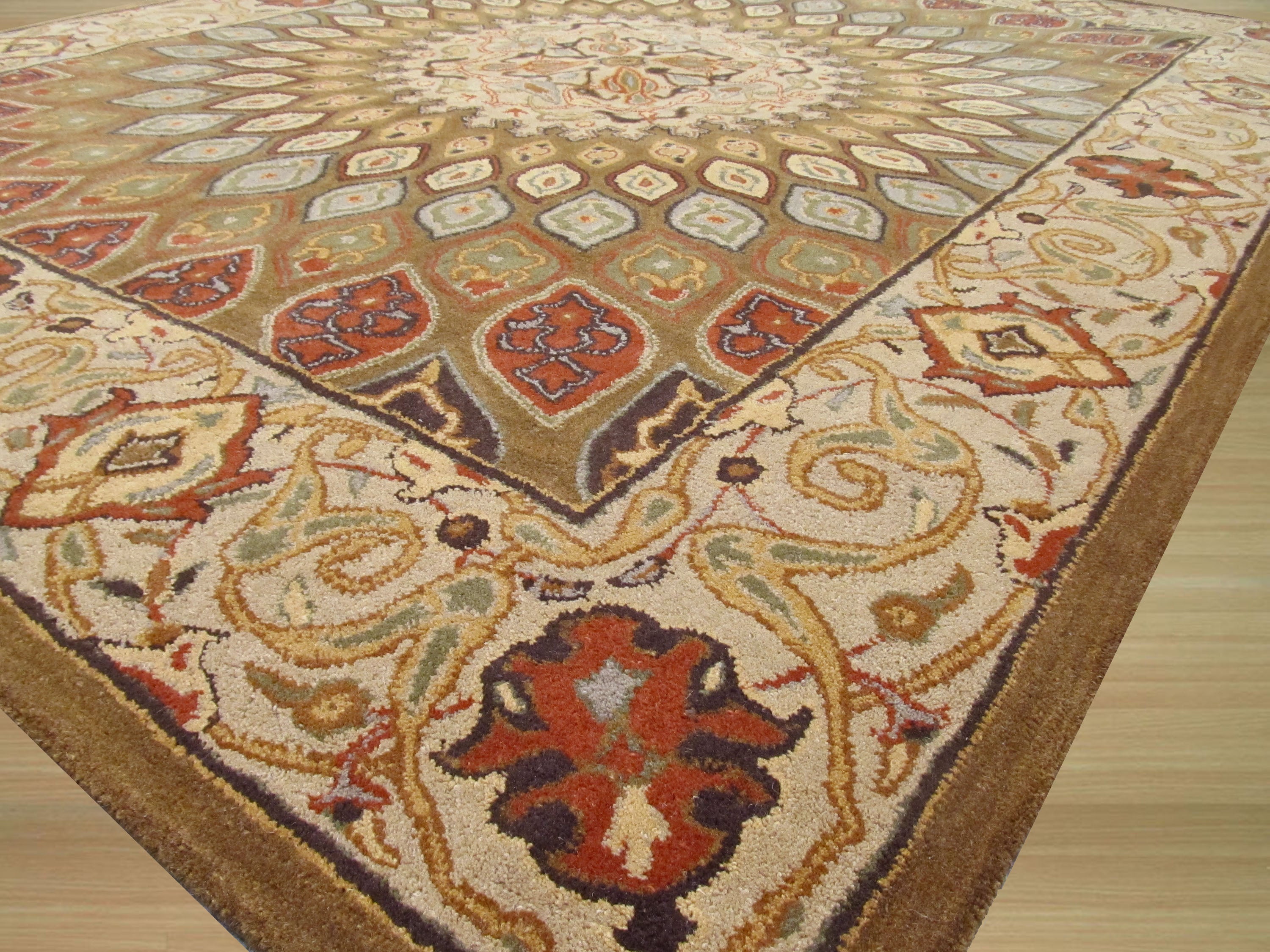 EORC Hand-tufted Wool Brown Traditional Oriental Gombad Rug