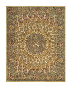 EORC Hand-tufted Wool Gold Traditional Oriental Gombad Rug