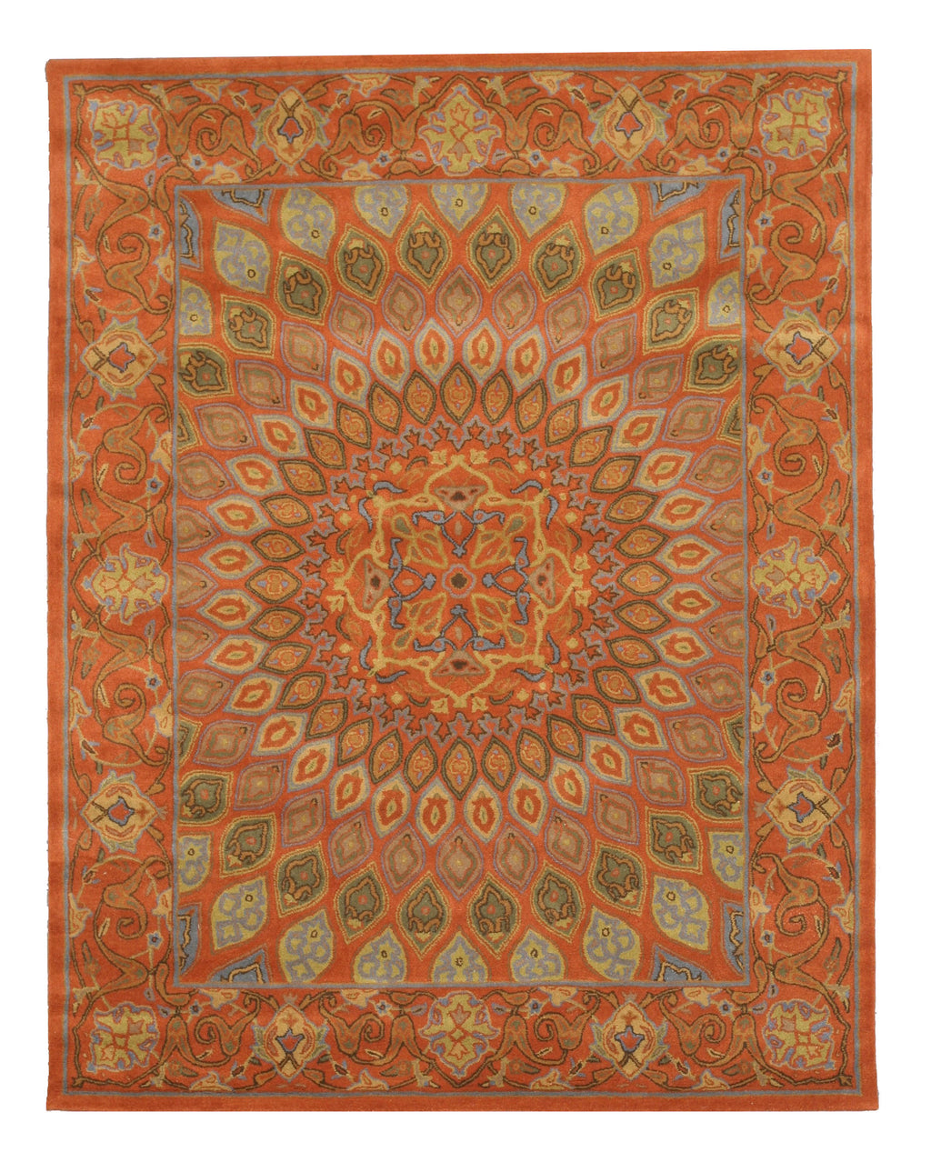 EORC Hand-tufted Wool Rust Traditional Oriental Gombad Rug