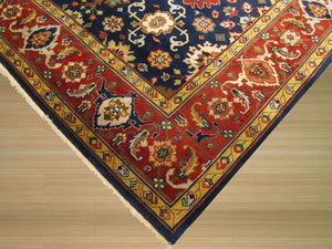 EORC Hand-knotted Wool Navy Traditional Oriental Super Mahal Rug
