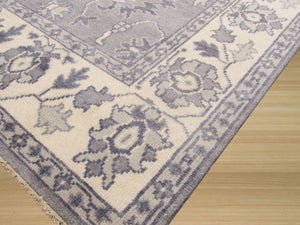 EORC Hand-knotted Wool Gray Traditional Oriental Mono Rug