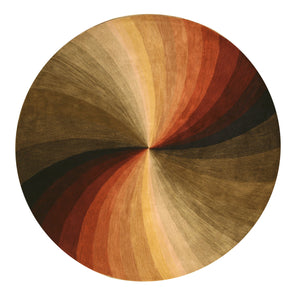 EORC Hand-tufted Wool Multicolored Contemporary Abstract Swirl Rug