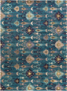 Surya Surroundings SUR1017 Red/Blue Ikat and Suzani Area Rug